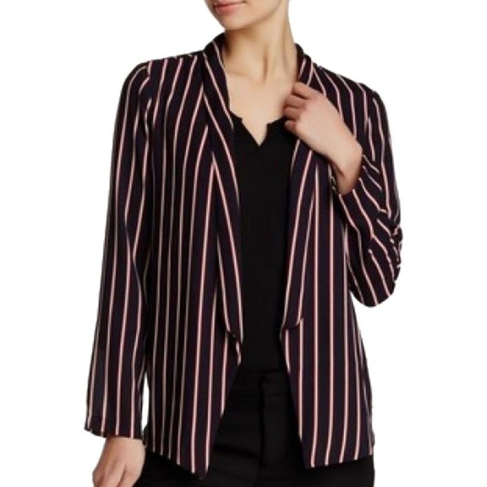 LUSH Open Front Kimono Striped Jacket